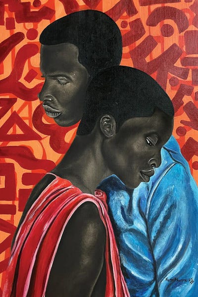 Companion II by Oluwafemi Akanmu framed canvas print