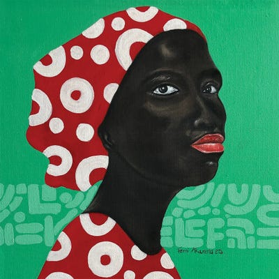 Black Portrait IV by Oluwafemi Akanmu framed canvas print