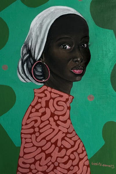 Mixed Feelings II by Oluwafemi Akanmu framed canvas print