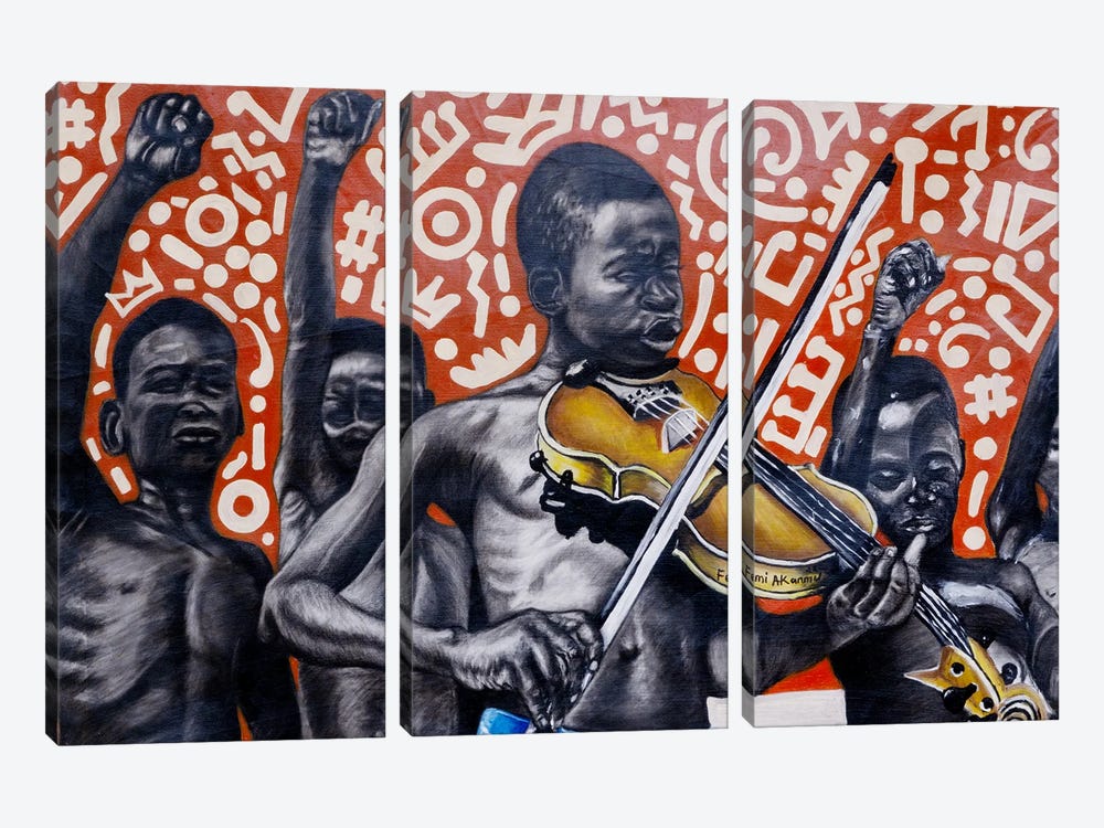 Liberty (Song Freedom) by Oluwafemi Akanmu 3-piece Canvas Wall Art
