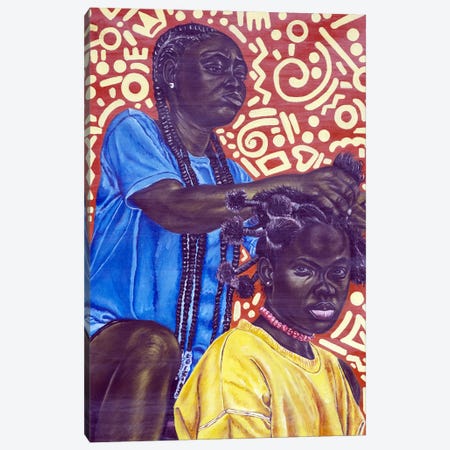Onidiri (Hair Dresser) Canvas Print #OLA9} by Oluwafemi Akanmu Canvas Art