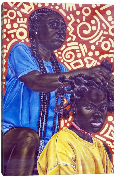 Onidiri (Hair Dresser) Canvas Art Print - Oluwafemi Akanmu