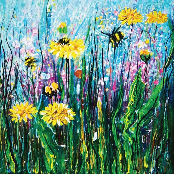 Bees: Summer Blooms  by OLena Art