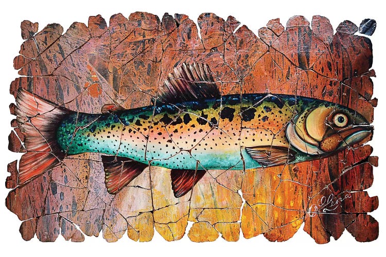 Vintage Red Trout Fresco