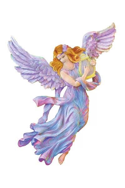 The Muse Of Poetry - Antique Angel by OLena Art framed wall art