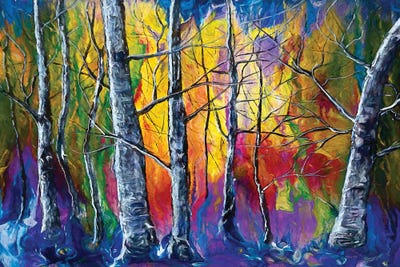 Enchanted Universe Sunset Forest by OLena Art acrylic art print