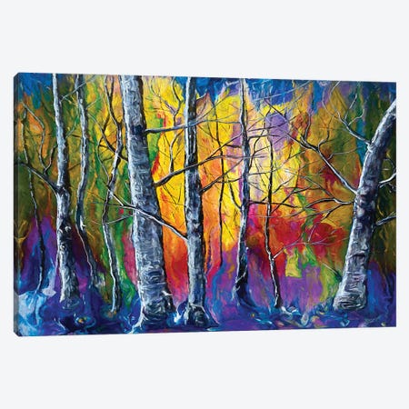 Enchanted Universe Sunset Forest Canvas Print #OLE117} by OLena Art Canvas Wall Art