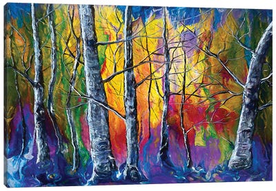 Enchanted Universe Sunset Forest Canvas Art Print - OLena art
