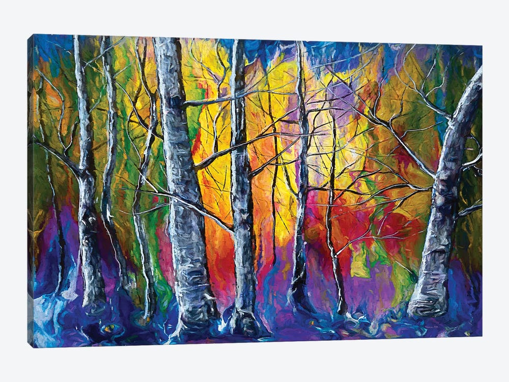 Enchanted Universe Sunset Forest by OLena Art 1-piece Canvas Art