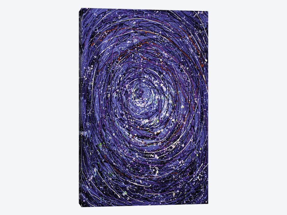 Abstract Star Trails Pollock Inspired Painting by OLena Art 1-piece Canvas Wall Art