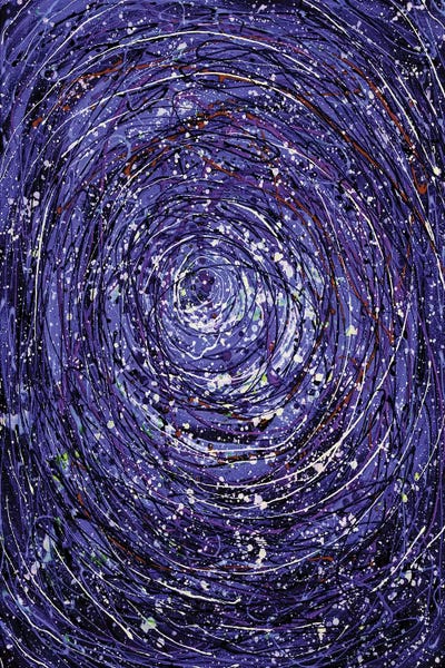OLena Art: Abstract Star Trails Pollock Inspired Painting by OLena Art
