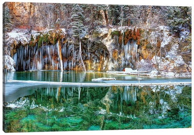 A Serene Chill - Hanging Lake Colorado Panorama Canvas Art Print - OLena art