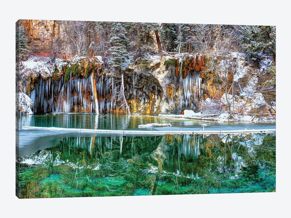 A Serene Chill - Hanging Lake Colorado Panorama by OLena Art 1-piece Canvas Art