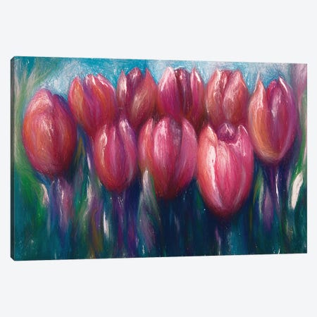 Colorful Abstract Tulips Canvas Print #OLE13} by OLena Art Canvas Artwork