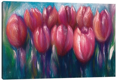 Colorful Abstract Tulips Canvas Art Print - OLena art