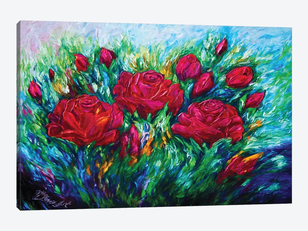 Red Roses by OLena Art 1-piece Canvas Print