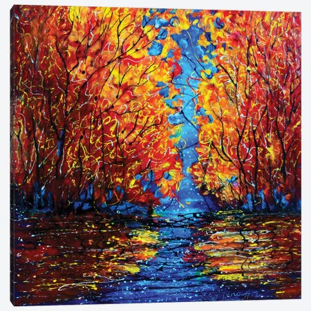 Autumn Trees at Twilight Canvas Print #OLE147} by OLena Art Art Print