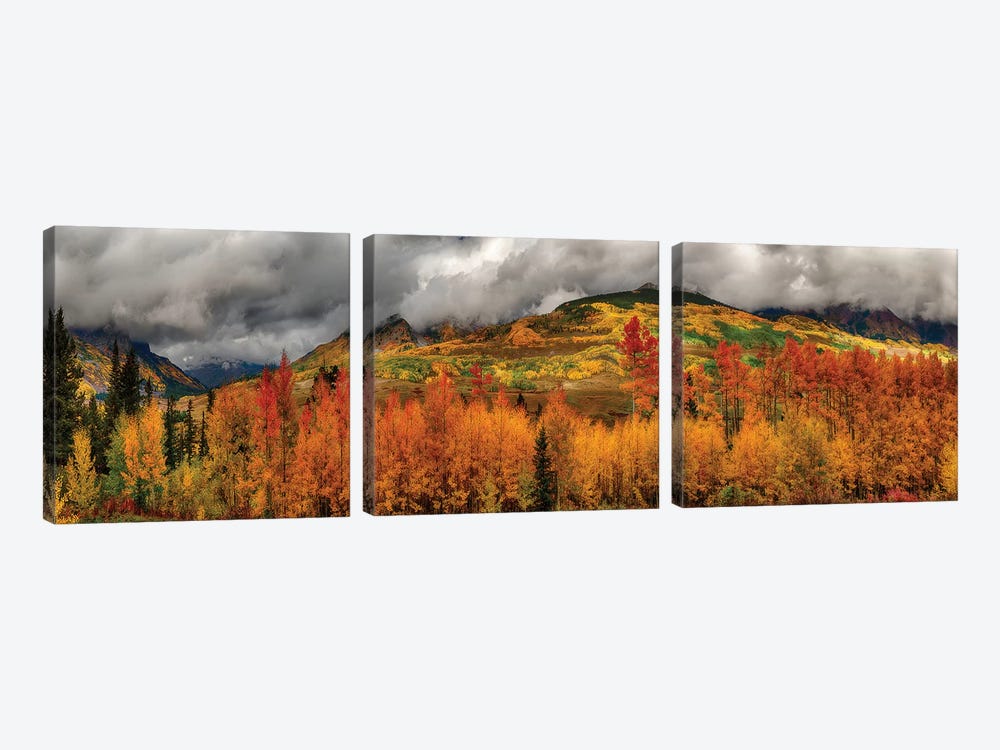 Autumn Scene At Crested Butte, Colorado by OLena Art 3-piece Canvas Print