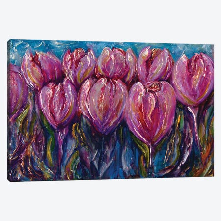 Colorful Impasto Tulips Canvas Print #OLE14} by OLena Art Canvas Print