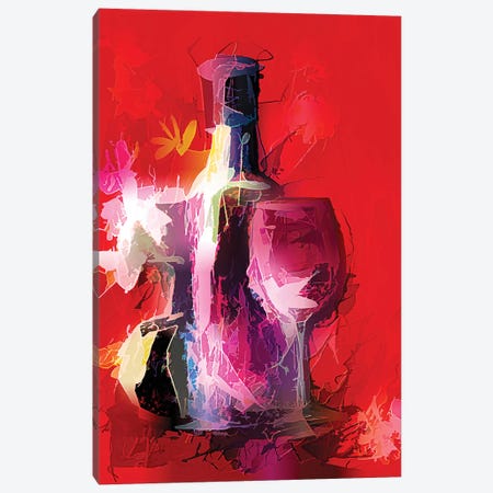 Colorful Wine Painting Canvas Print #OLE15} by OLena Art Canvas Print