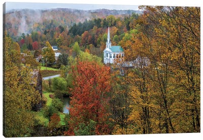 Divine Autumn In New England Canvas Art Print - OLena art