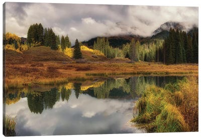 Transition Of The Seasons In Rocky Mountain Canvas Art Print - OLena art