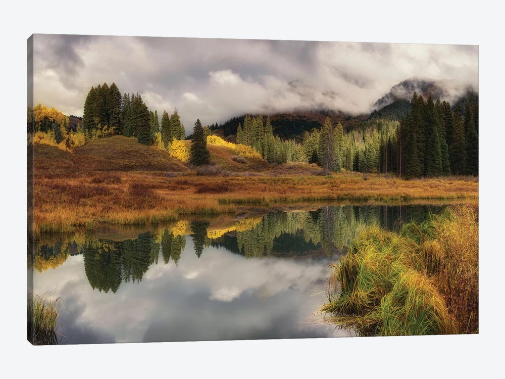 Transition Of The Seasons In Rocky Mountain by OLena Art 1-piece Canvas Artwork