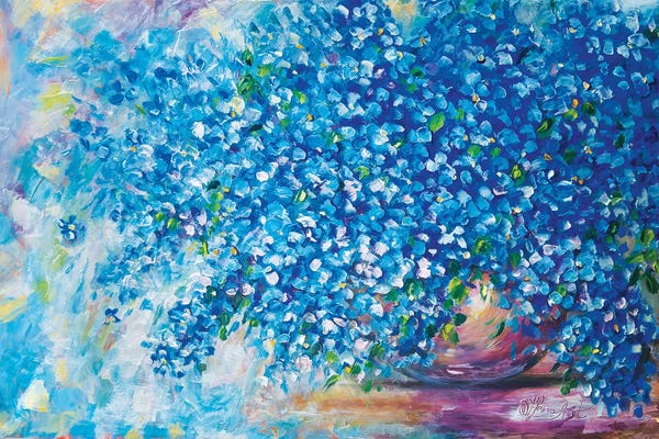 Abstract Floral & Botanical: Forget-Me-Not by OLena Art