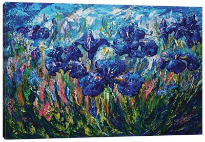 Countryside Irises Canvas Art Print - Iris Art