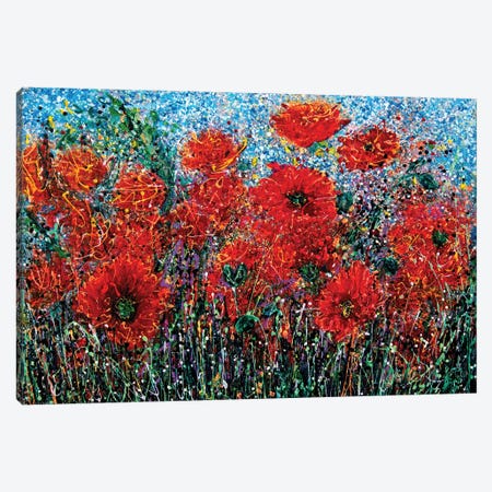Wild Grass and Poppies Pollock Inspiration Canvas Print #OLE173} by OLena Art Art Print