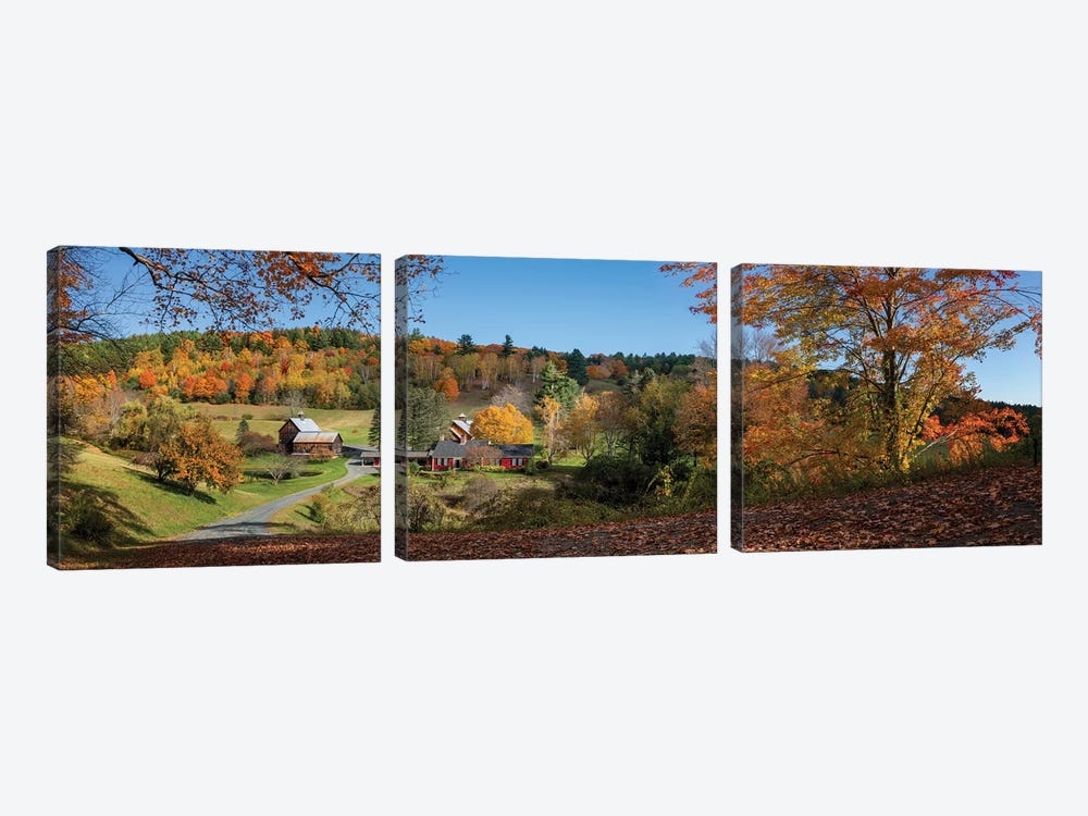 Sleepy Hollow Farm Vermont Panorama by OLena Art 3-piece Canvas Art