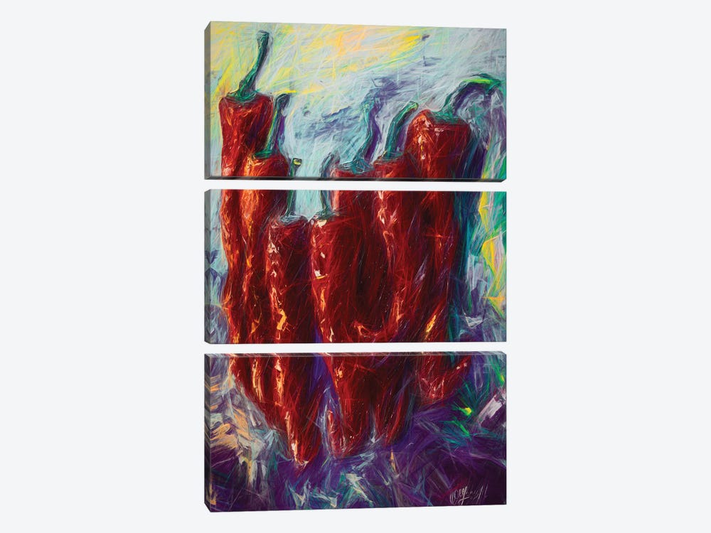 The Essence Of Jalapeno Abstract by OLena Art 3-piece Art Print