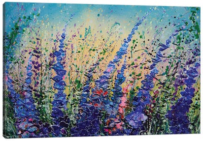 Love Blue Summer Skies Canvas Art Print - Palette Knife Prints