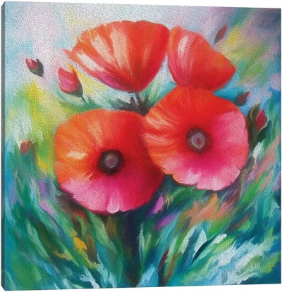 Expressionist Poppies Canvas Art Print - OLena art