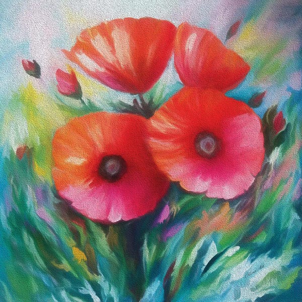 OLena Art: Expressionist Poppies by OLena Art