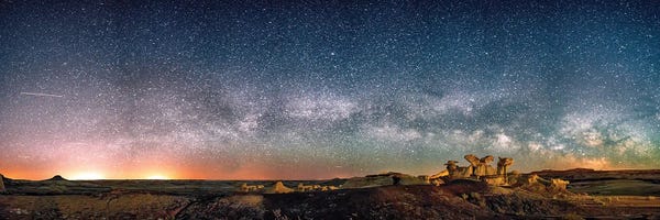 OLena Art: Bisti Badlands Hoodoos I Under New Mexico Starry Night by OLena Art