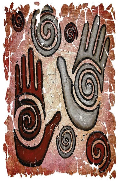 OLena Art: Healing Hands Fresco Vertical by OLena Art