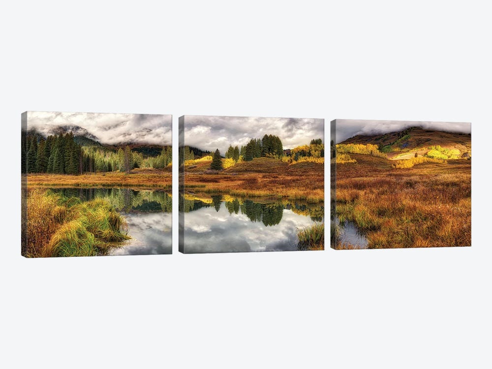 Transition Of The Seasons In Rocky Mountains Colorado by OLena Art 3-piece Canvas Artwork