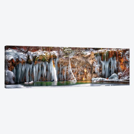 Hanging Lake Winter Panorama Canvas Print #OLE206} by OLena Art Canvas Art
