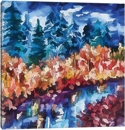 Fall In The Rockies Canvas Art Print - OLena art