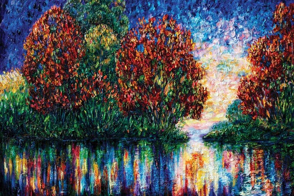 OLena Art: Rippled Sunset by OLena Art