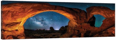 Moab's Arches With Stars Canvas Art Print - Panoramic Photography