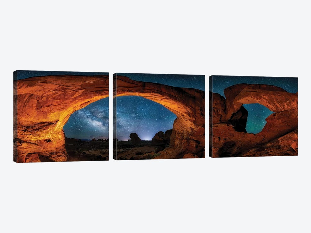 Moab's Arches With Stars by OLena Art 3-piece Canvas Art