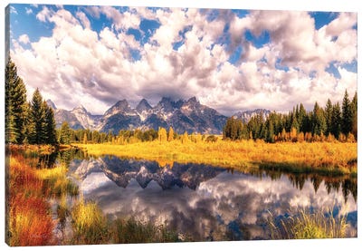 The Grand Tetons Range Reflection Canvas Art Print - Wyoming Art