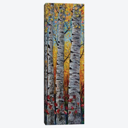 Impressionistic Colorado Aspen Trees Vertical Panorama Canvas Print #OLE239} by OLena Art Canvas Artwork