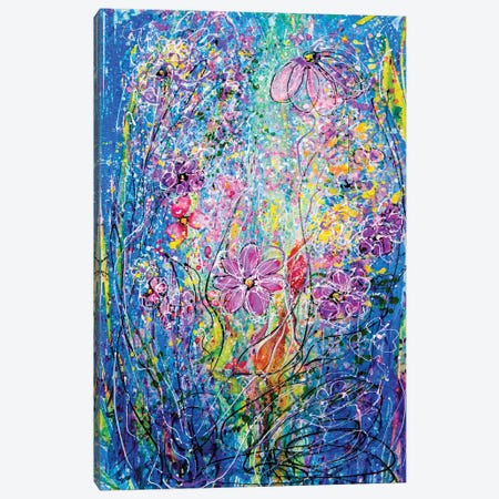 Floral Blue And Purple Abstract Canvas Print #OLE23} by OLena Art Art Print