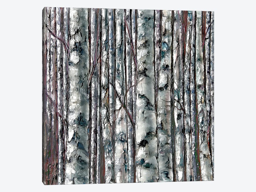 Enchanted Forest Monochromatic Painting by OLena Art 1-piece Canvas Wall Art