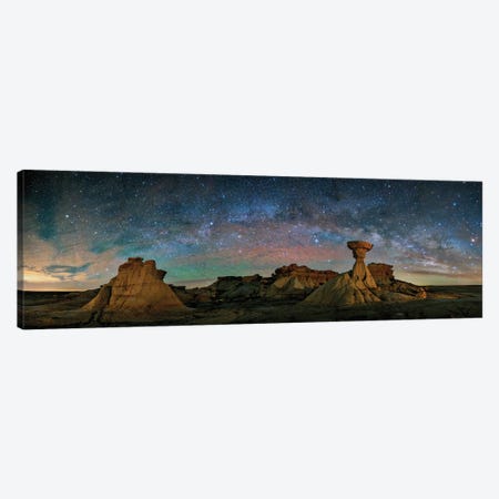 Bisti Badlands Under Western Starry Night Canvas Print #OLE246} by OLena Art Canvas Art