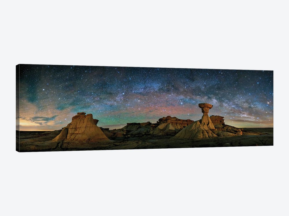 Bisti Badlands Under Western Starry Night by OLena Art 1-piece Canvas Wall Art