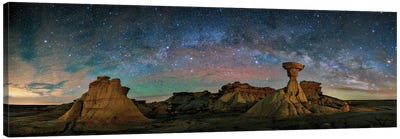 Bisti Badlands Under Western Starry Night Canvas Art Print - Star Art